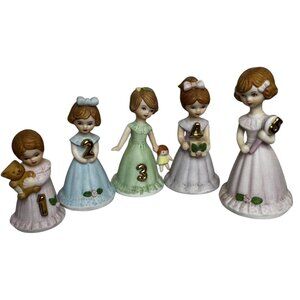 Growing Up Girls Figurines Set Of 5 Enesco Ages 1-5 Porcelain Collectibles Vtg